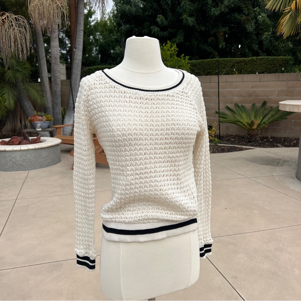 Ella moss cream knit sweater XS